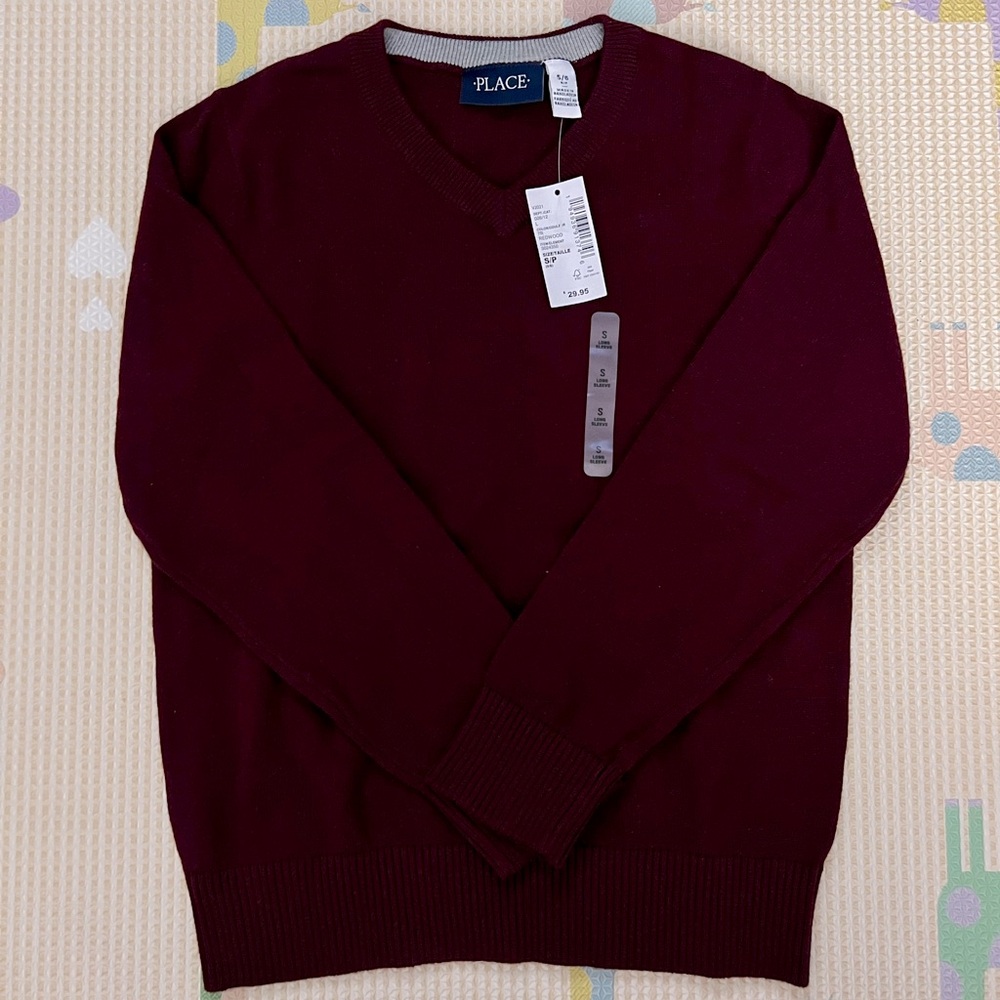 Children’s Place Boys’ V-Neck Sweater, NWT, size S(5/6)